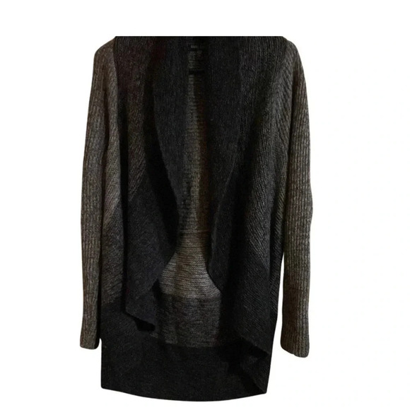 Eileen Fisher Gray Striped Wool Silk Blend Open Cardigan Size SP - Picture 3 of 6